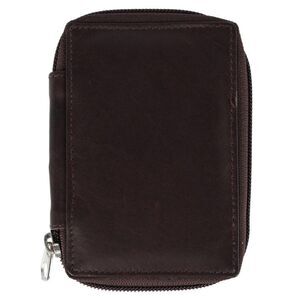 CTM Leather Zip Around Key Case with Card Slot